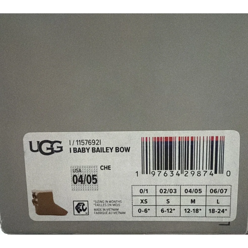 Infant UGG Bow Boots, Size 4/5